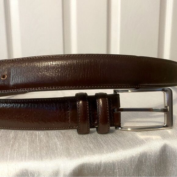 Roundtree & Yorke Men's Brown Leather Belt Size 3X Full Grain Cowhide - Picture 2 of 6